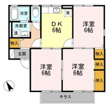 セジュール東山田Ⅱ　Ｂ棟 １０５号室