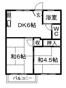 押川ハイツＢ + ２０１ 号室